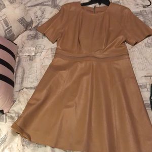 Nude Leather Mini Dress